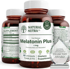 Natural Nutra Melatonin 1mg Lozenges for Sleep - 60 Tablets
