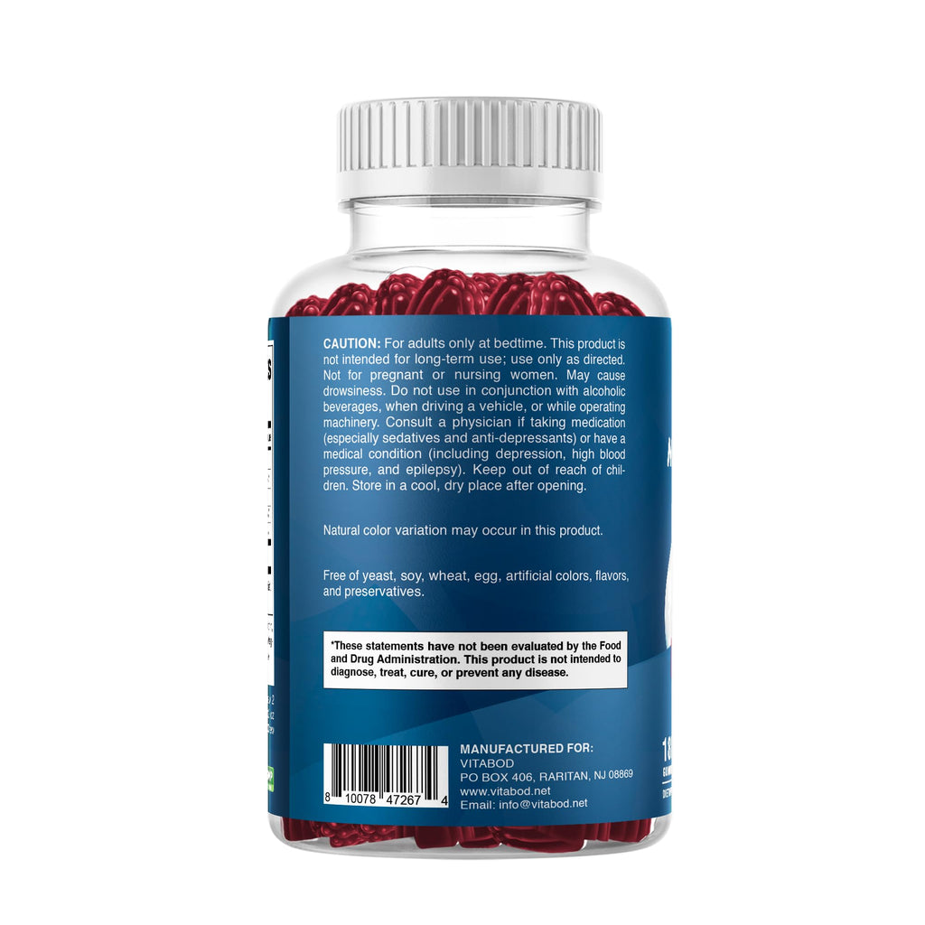 Vitabod Melatonin 20mg Gummies - 180 Count - Drug Free - Natural