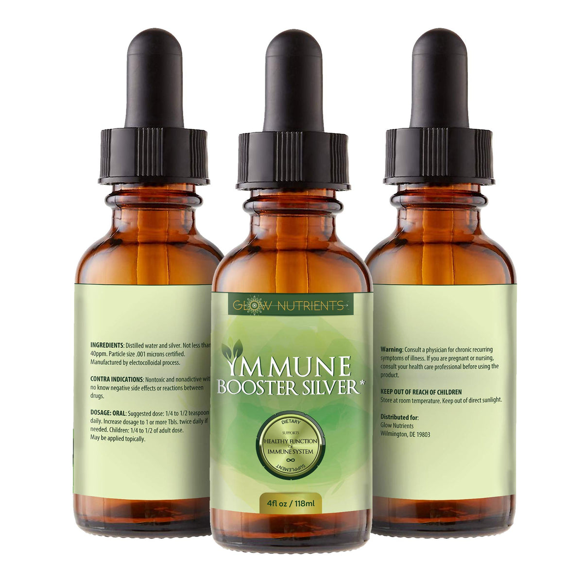 Glow Nutrients Immune Booster Silver Nano Colloidal Silver Liquid - image 4