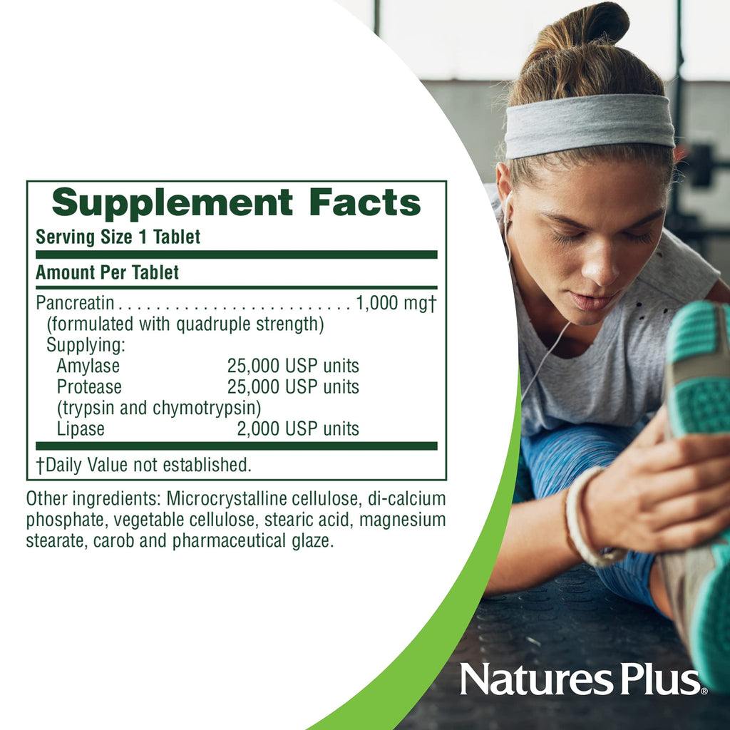 NaturesPlus Pancreatin 1000 mg Digestive Enzyme - 60 Tablets - image 5
