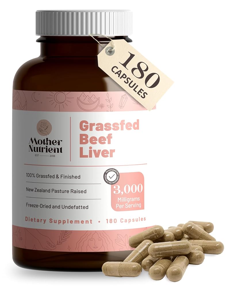 Mother Nutrient Grass Fed Beef Liver Capsules - 180 Count