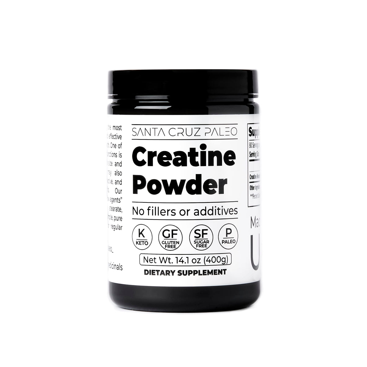 Santa Cruz Paleo Creatine Monohydrate Powder Pre Workout - 80 Servings