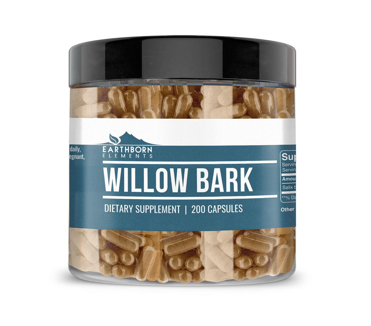 Earthborn Elements Willow Bark Extract - 200 Capsules