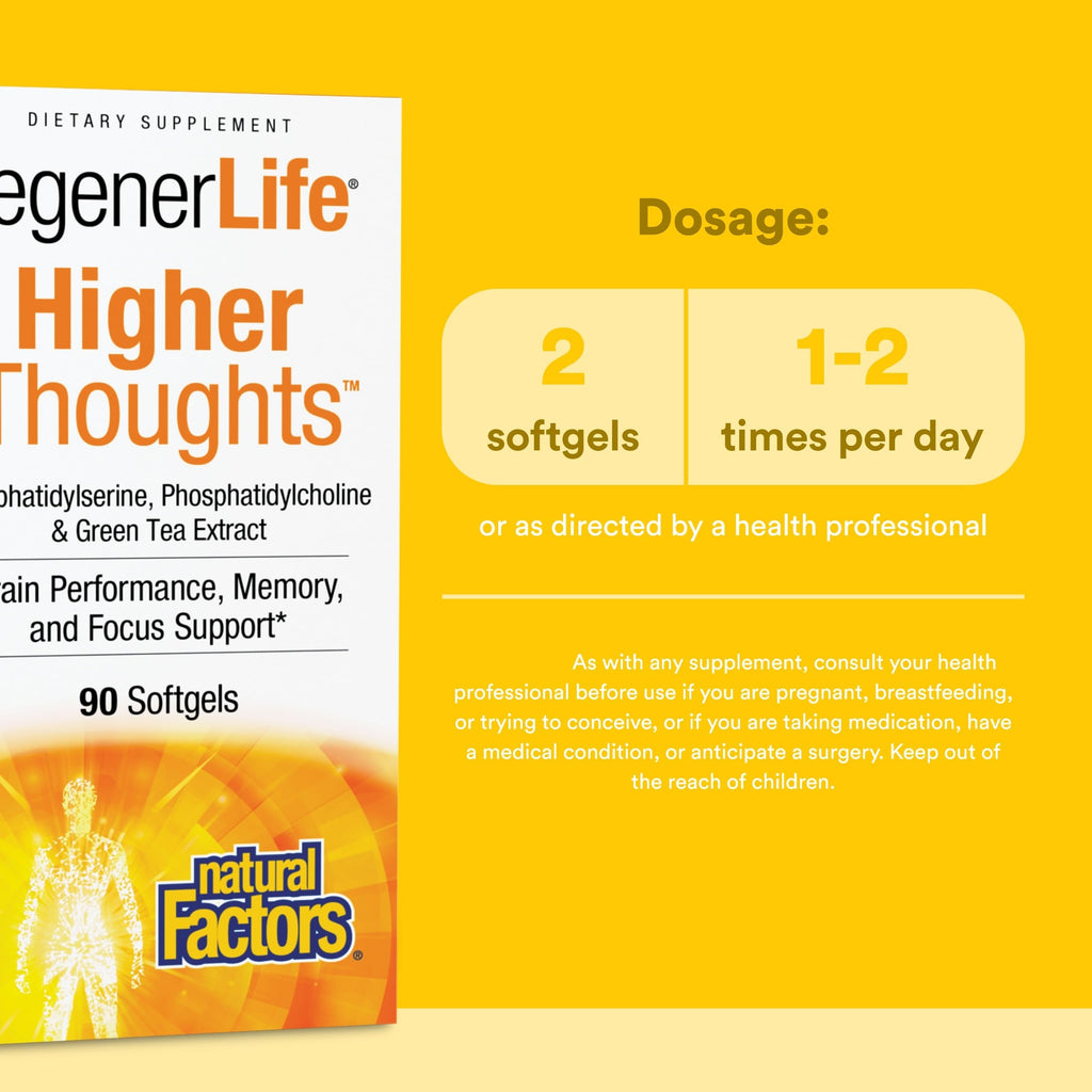 Natural Factors Higher Thoughts Brain Health Supplement - 90 Softgels - image 3