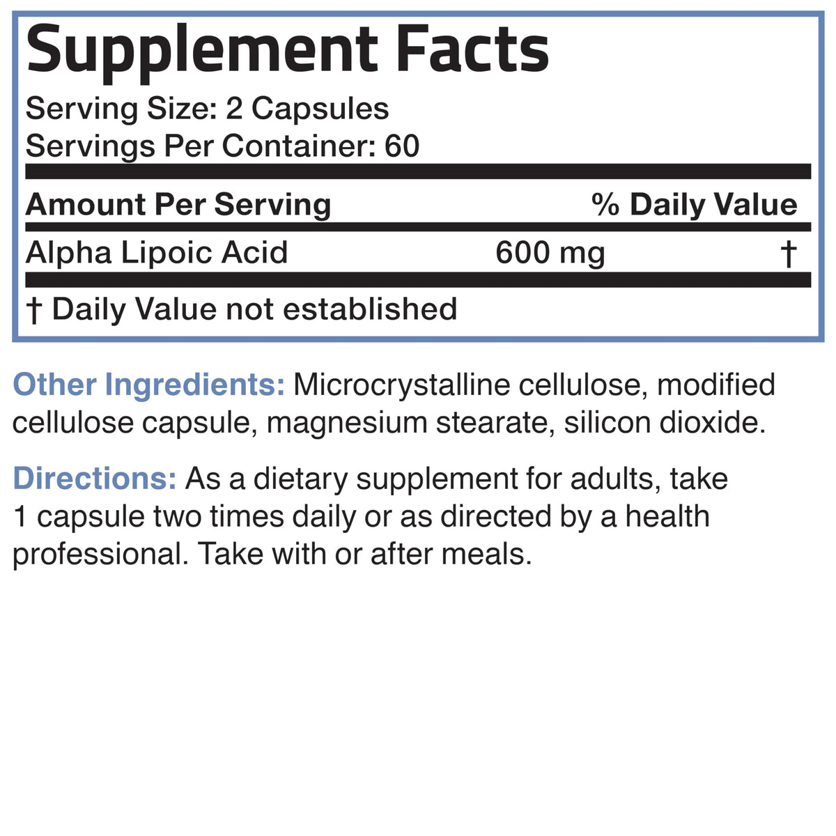Bronson Alpha Lipoic Acid 600 MG Free Radical Scavenger Supports