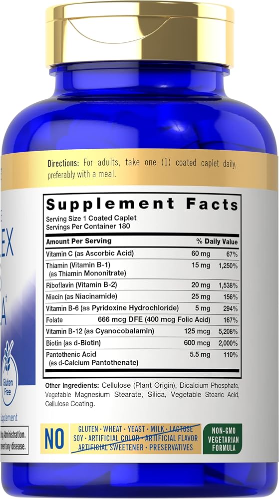 Carlyle Stress B Complex with Vitamin C - 180 Caplets - image 2
