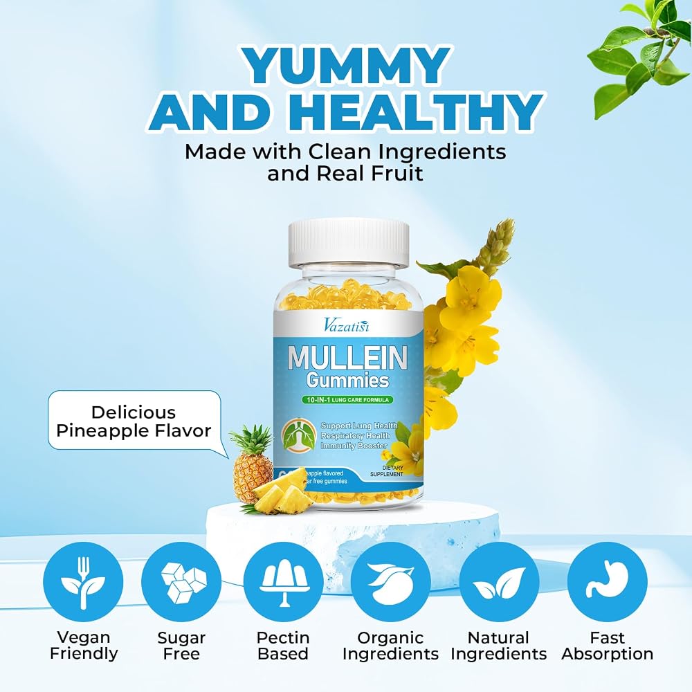 Vazatisi Sugar Free Mullein Gummies with Quercetin