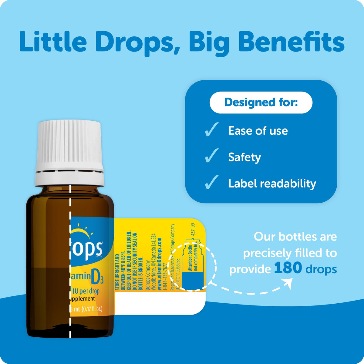 Ddrops Adults Vitamin D3 1000 IU Liquid - 180 Drops - image 2