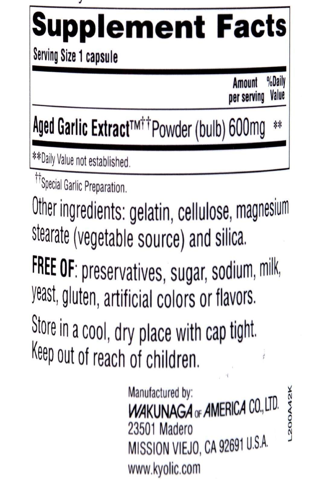 Kyolic Reserve Aged Garlic Extract 600 mg - 120 Capsules - image 2