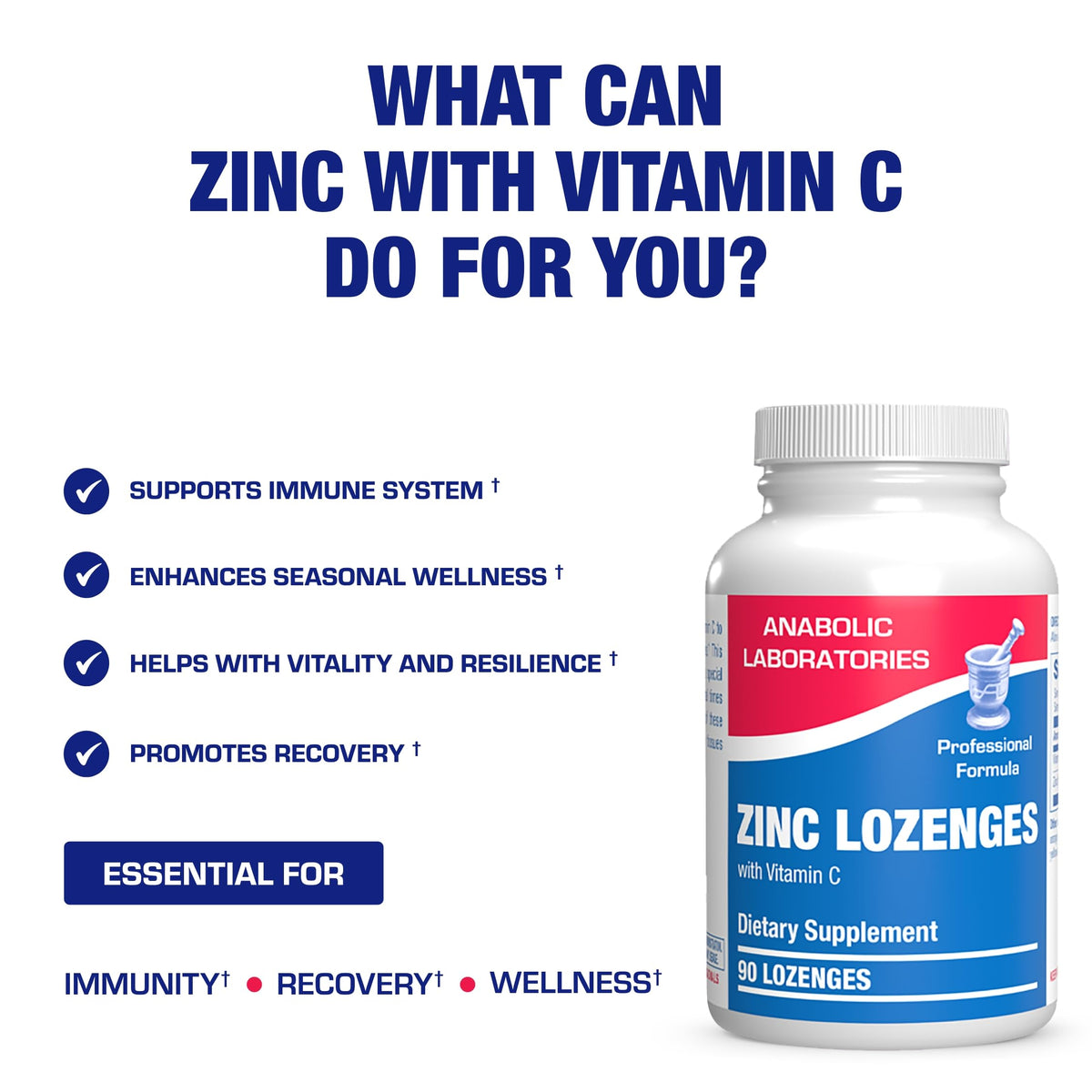Anabolic Laboratories Zinc & Vitamin C Lozenges for Immune Support - 90 Count - image 4