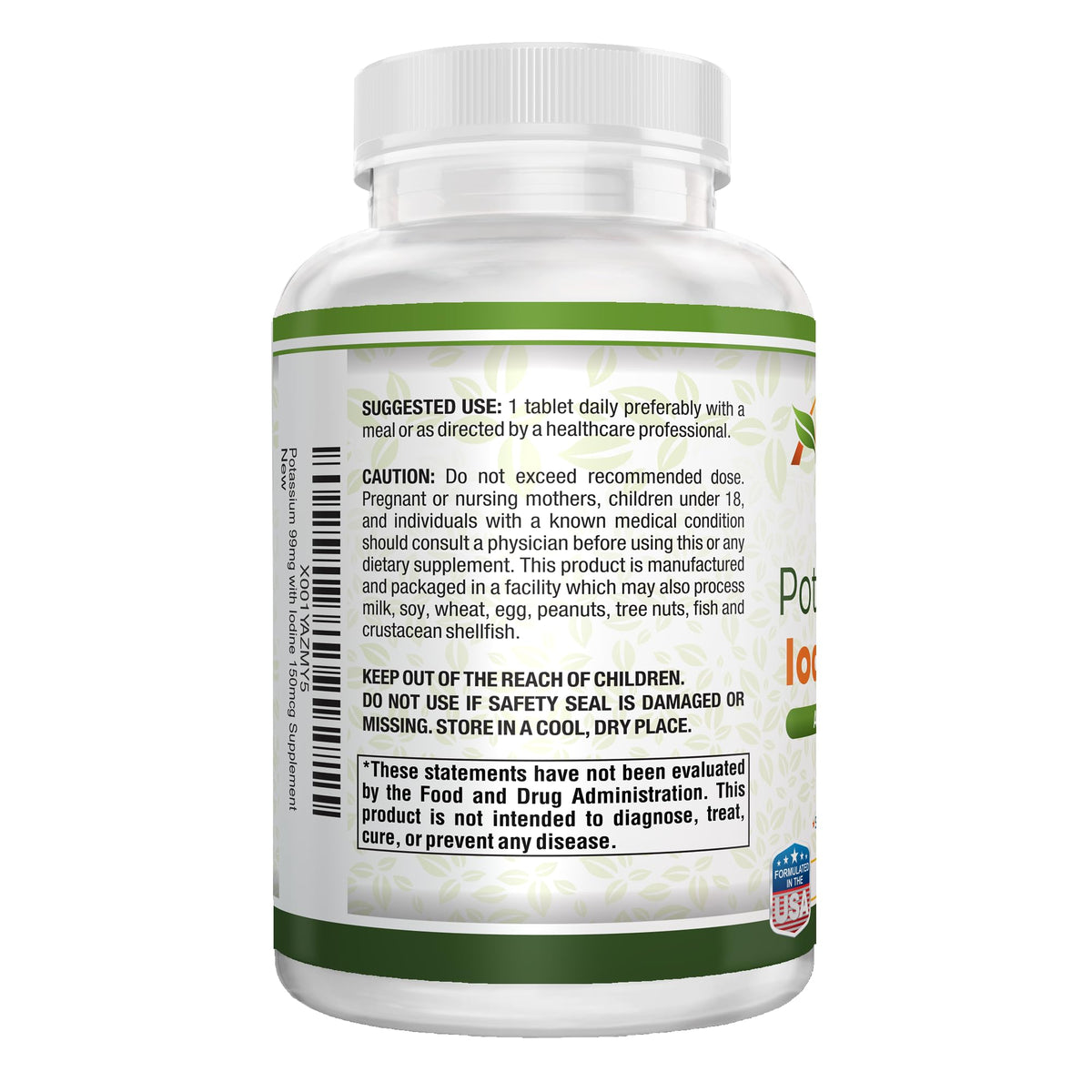 Athena Natural Wellness Potassium 99mg with Iodine Supplement - 100 Tablets - image 3
