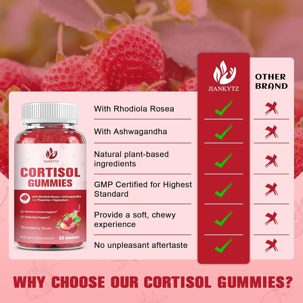 JIANKYTZ Cortisol Gummies with Ashwagandha & Magnesium - 60 Gummies - image 3