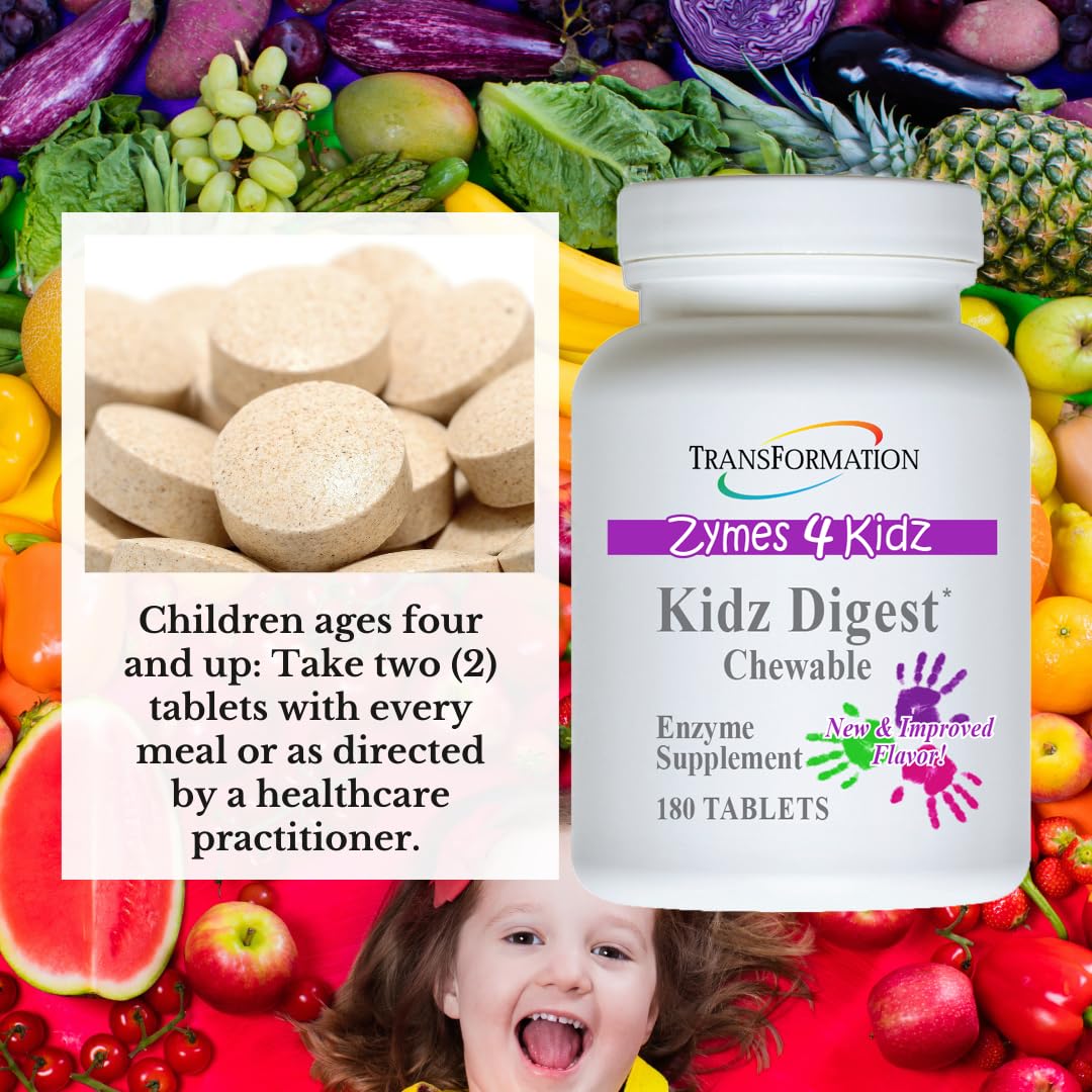TRANSFORMATION Enzymes Kidz Digestive Enzyme Supplement - 180 Tablets - image 2