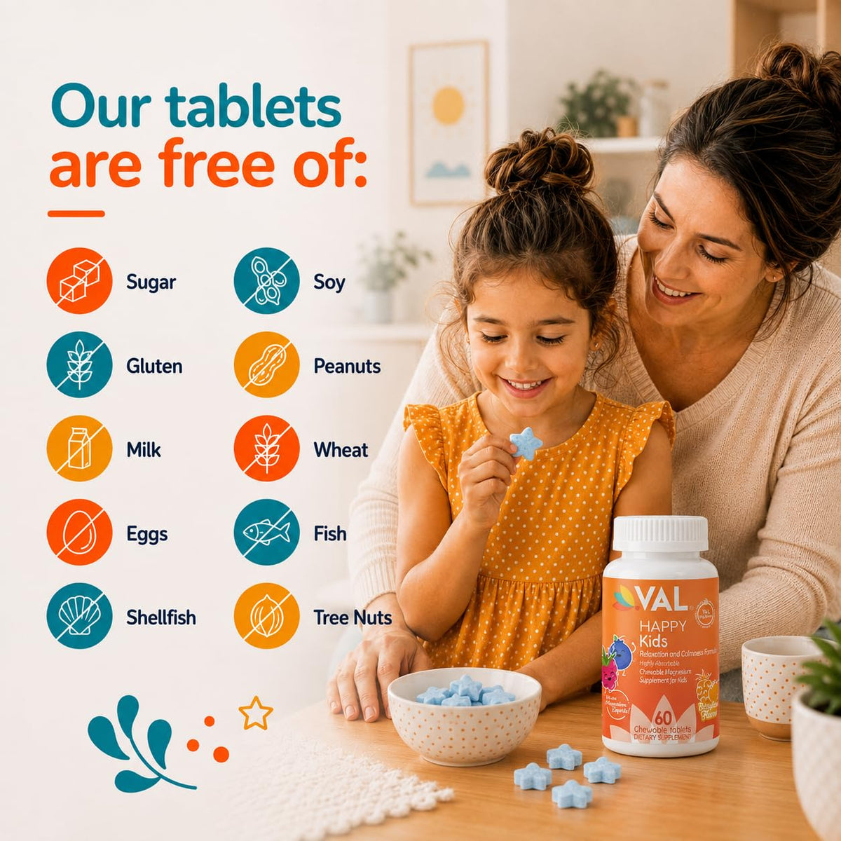 VAL Chewable Magnesium for Kids Relaxation and Calm Formula High