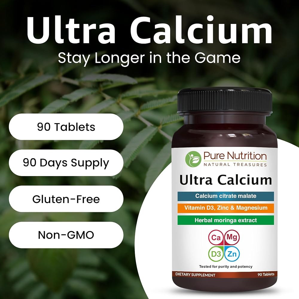Pure Nutrition Ultra Calcium 1000mg with Vitamin D3 & K - 180 Tablets - image 4