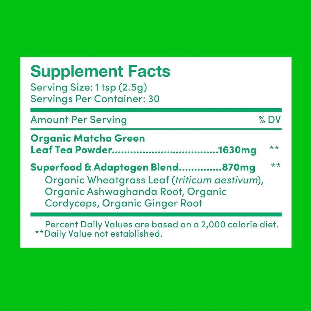 Further Food Superfood Matcha Powder USDA Organic - 2.65 oz - image 2