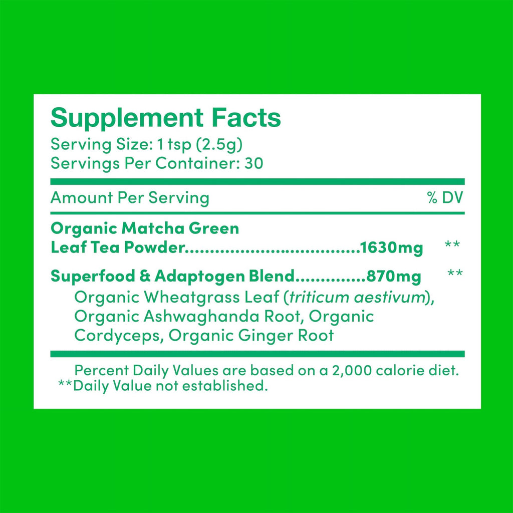 Further Food Superfood Matcha Powder USDA Organic - 2.65 oz - image 2