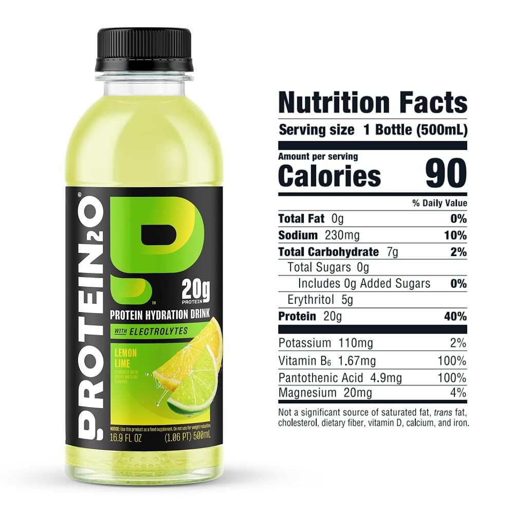 Protein2o Whey Protein Isolate Hydration Drink Lemon Lime - 12 Pack - image 4