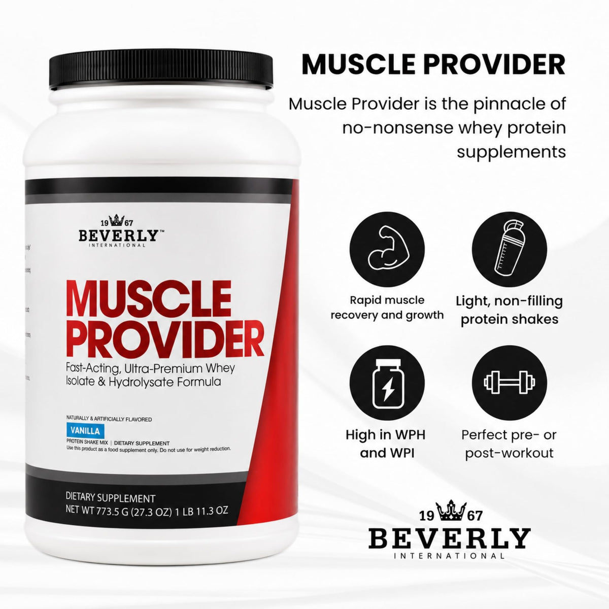 Beverly International Muscle Provider, Vanilla, 30.7 Ounce