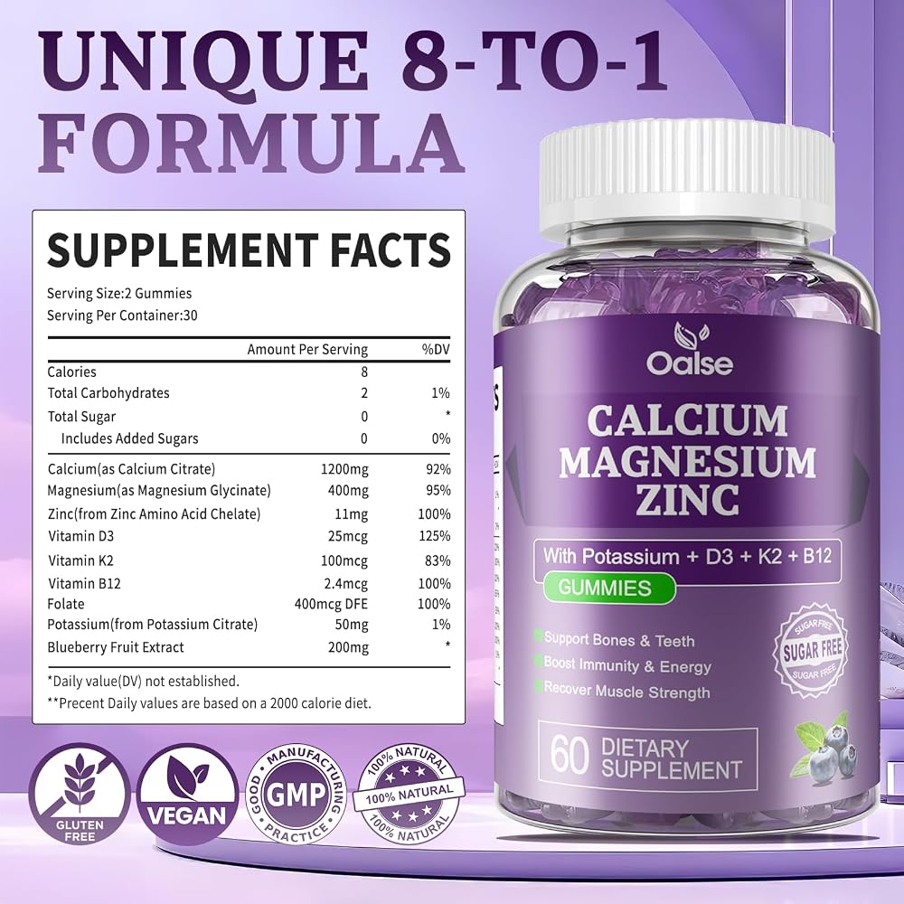 OALSE Calcium Magnesium Zinc Gummies