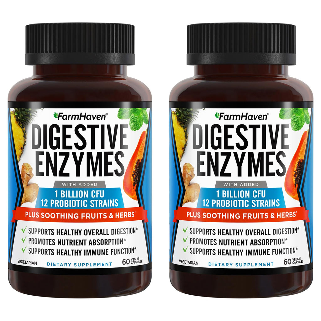 FarmHaven Digestive Enzymes with Probiotics & Herbs - 120 Capsules