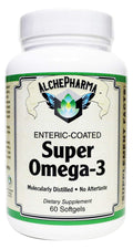 AlchePharma Enteric-Coated Super Omega-3 1000mg - 60 Softgels