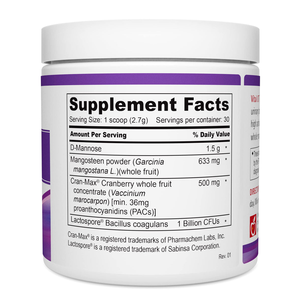 Wellness Resources Vital UT Powder with D-Mannose & Cranberry - 30 Servings - image 2
