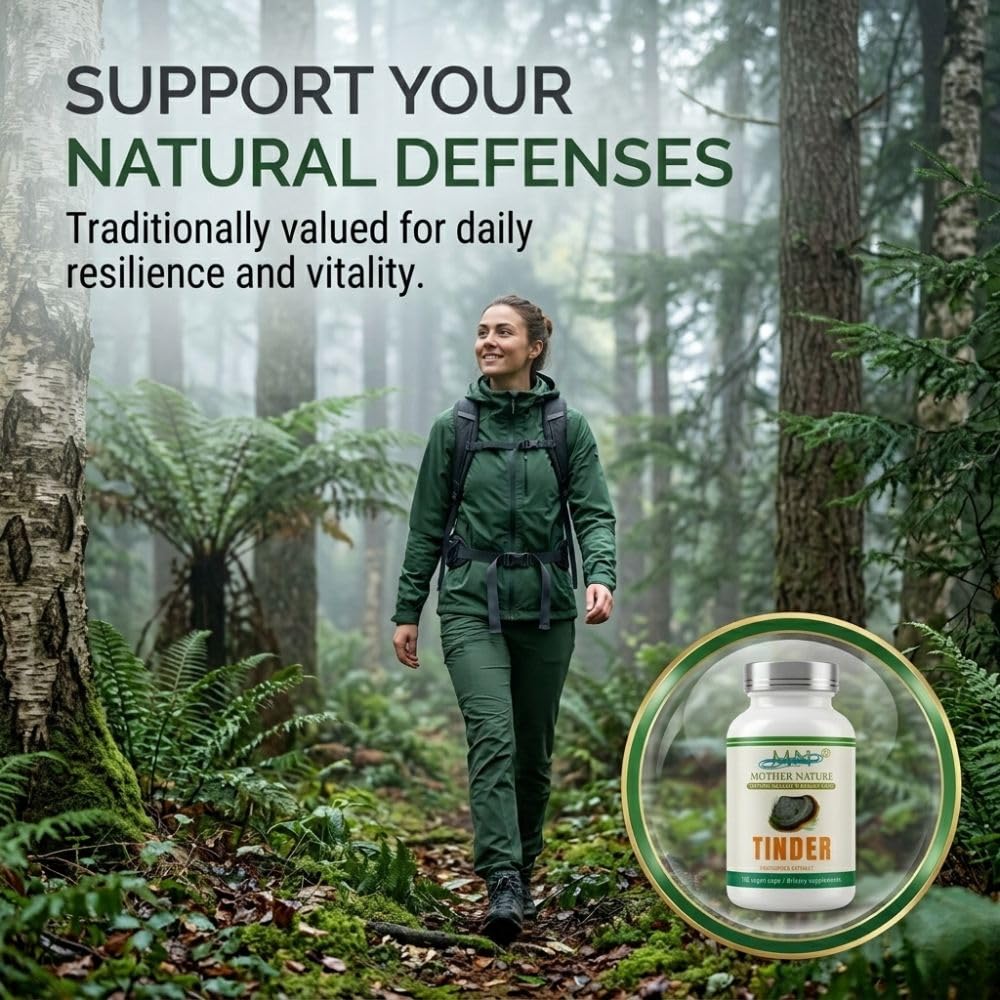 MN Mother Nature Tinder Mushroom Extract 500mg - 120 Vegan Capsules - image 5