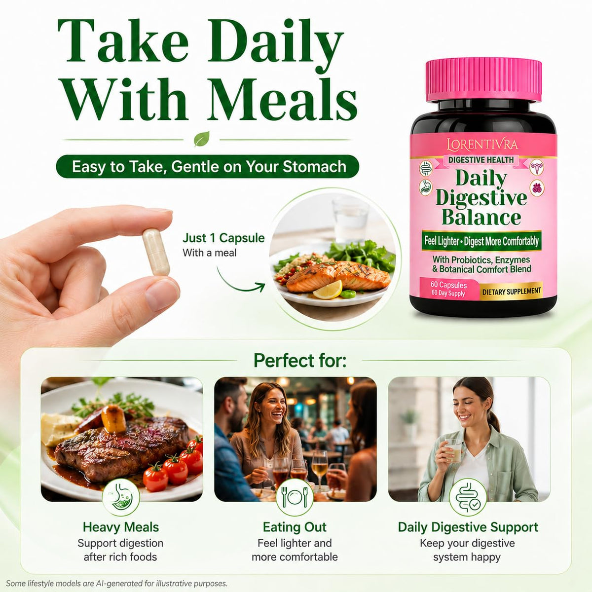 Lorentivra Daily Gut Health Supplement - 60 Capsules - image 6