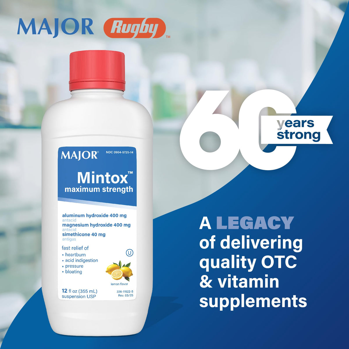 MAJOR Mintox Maximum Strength Antacid/Antigas Liquid - 12 Fl Oz (4 Pack) - image 2