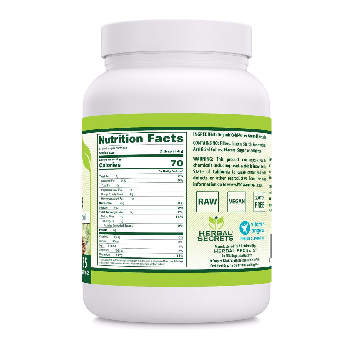 Herbal Secrets USDA Organic Ground Flaxseeds Powder - 2 Lb - image 2