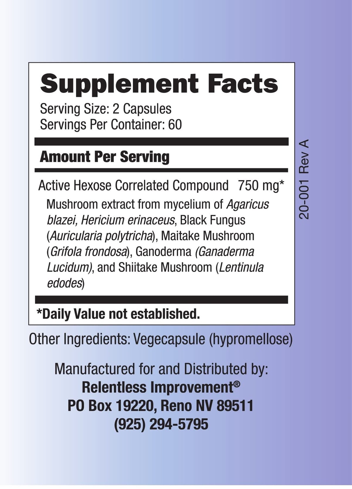Relentless Improvement AHCC Mushroom Extract Immune Support - 120 Capsules - image 4