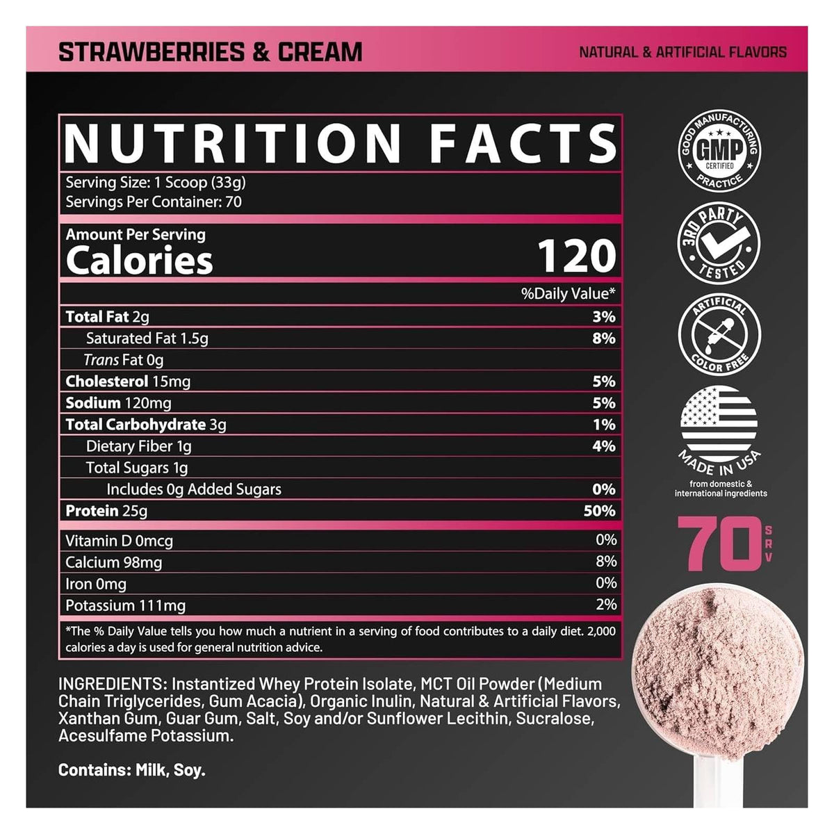 Nutrex Research IsoFit Whey Protein Powder Instantized 100% Whey