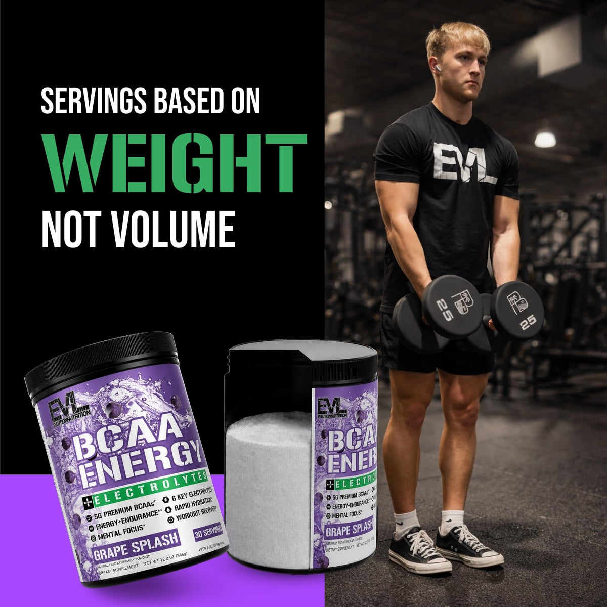 Evlution EVL BCAAs Amino Acids Powder - Rehydrating BCAA Powder Post
