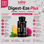 Saba Digest-Eze Plus Digestive Enzymes with Probiotics - 60 Capsules - image 5