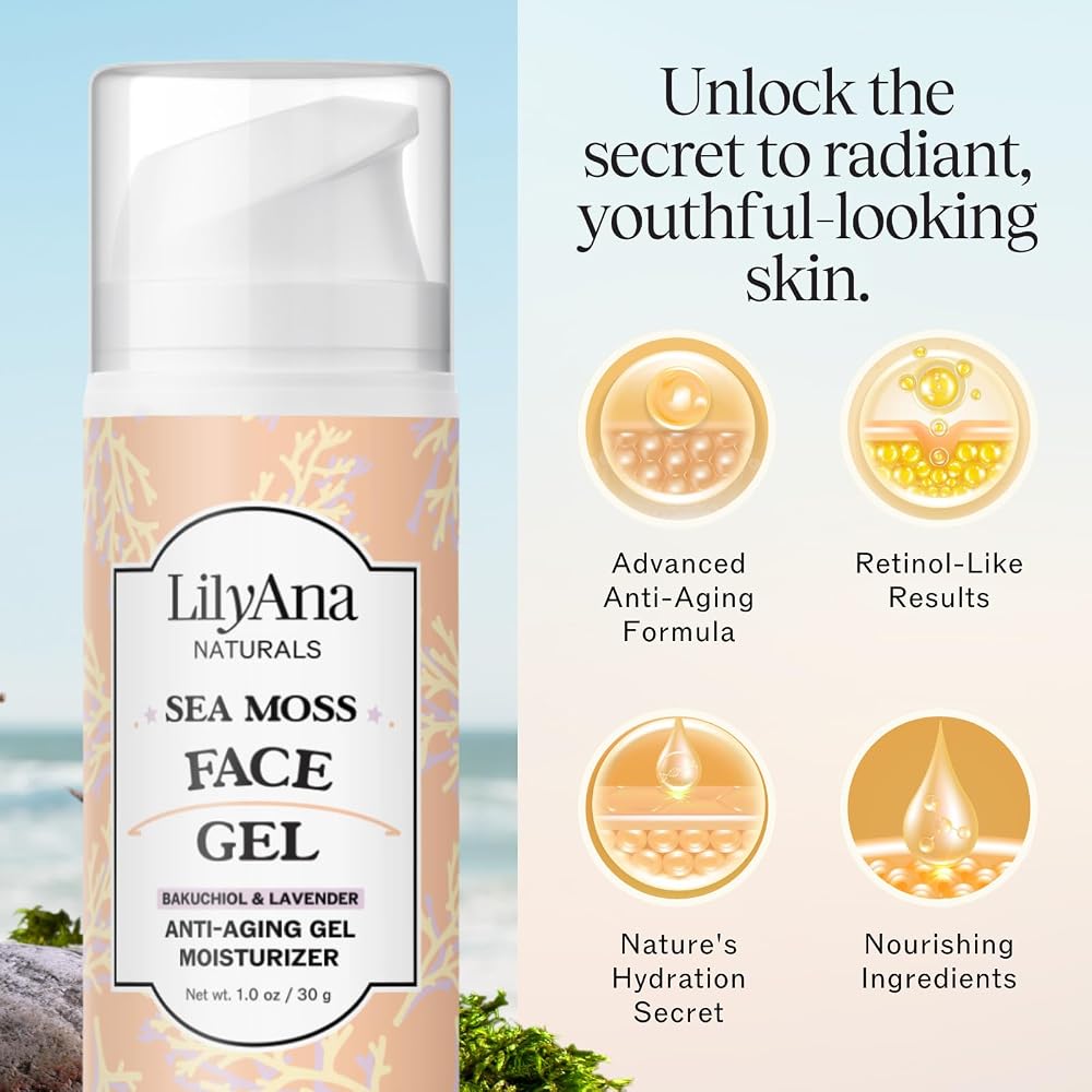 LilyAna Naturals Sea Moss with Bakuchiol Face Gel - 1 oz - image 4