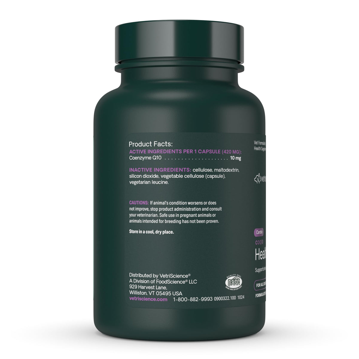 VetriScience CoQ10 Healthy Heart Capsules for Dogs and Cats - 100 Count - image 2