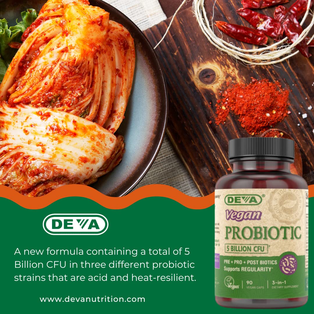 DEVA Vegan Probiotic Supplement with Prebiotics - 90 Capsules - image 4
