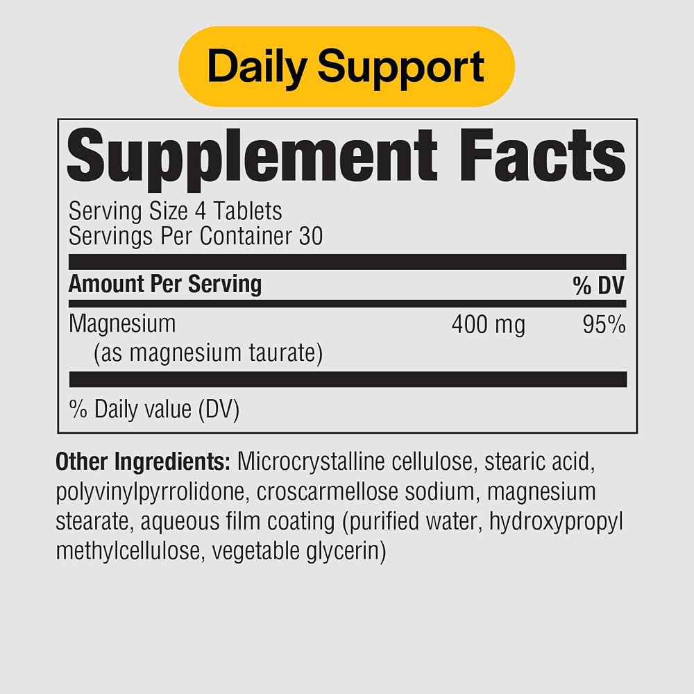 PureFormulas Magnesium Taurate 400mg - 120 Tablets - image 2