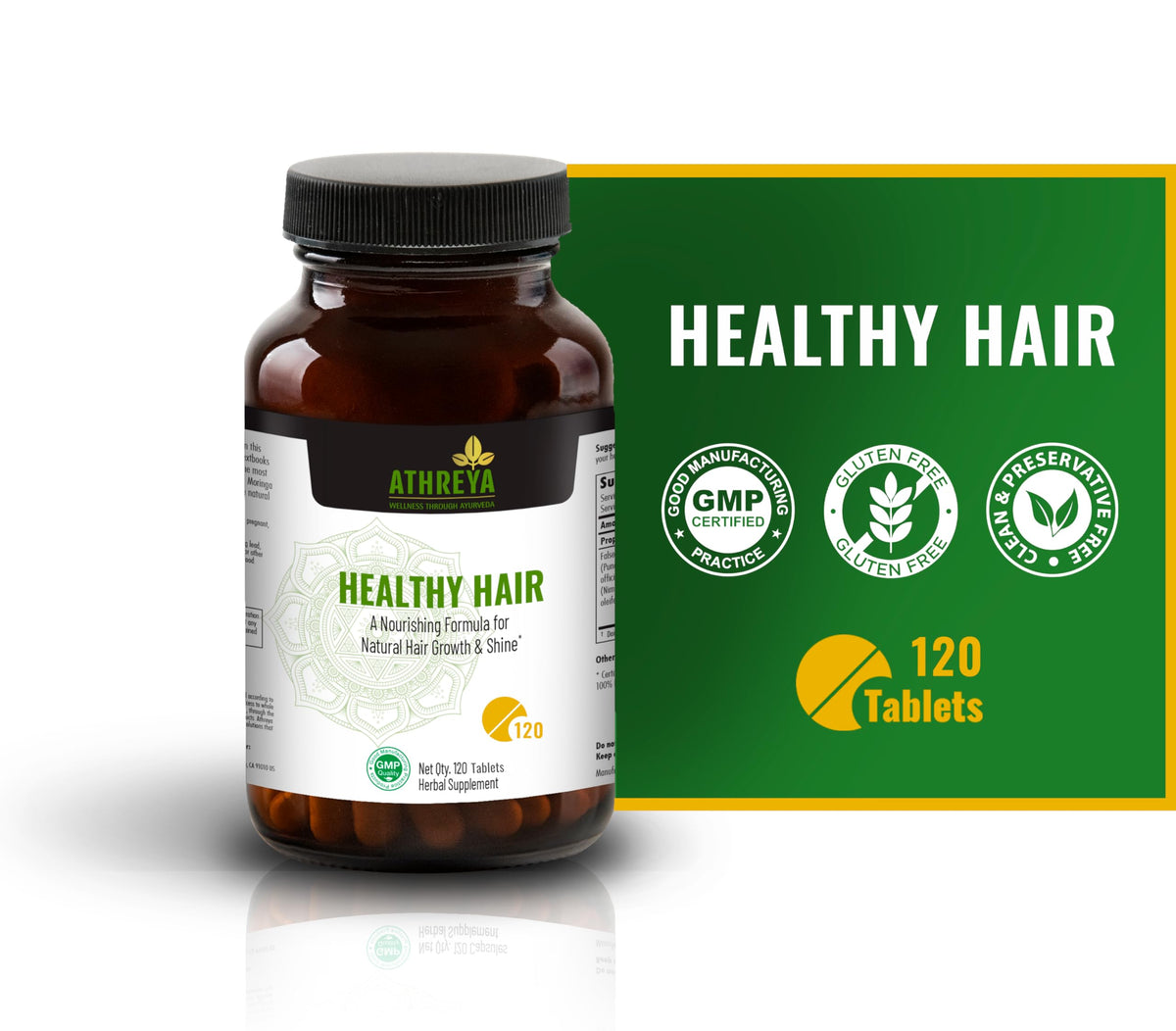 Athreya Herbs Healthy Hair Tablets with Vitamin C - 120 Tablets - image 3