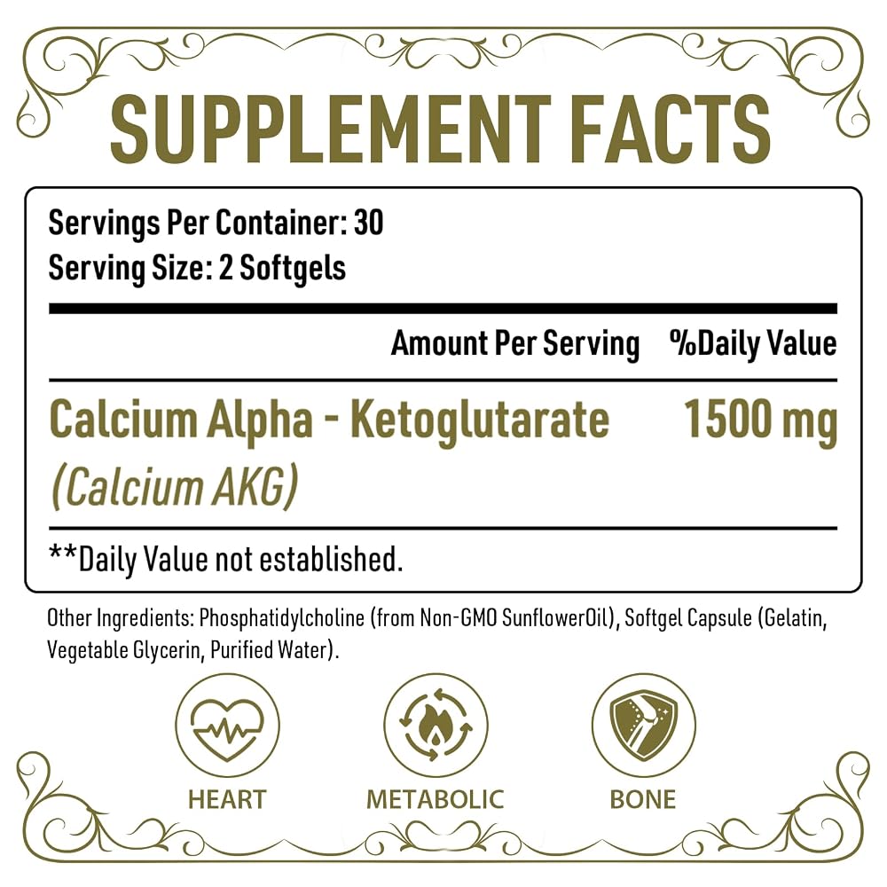 AJAXERRUE Liposomal Calcium AKG Supplement, Ca AKG for Longevity