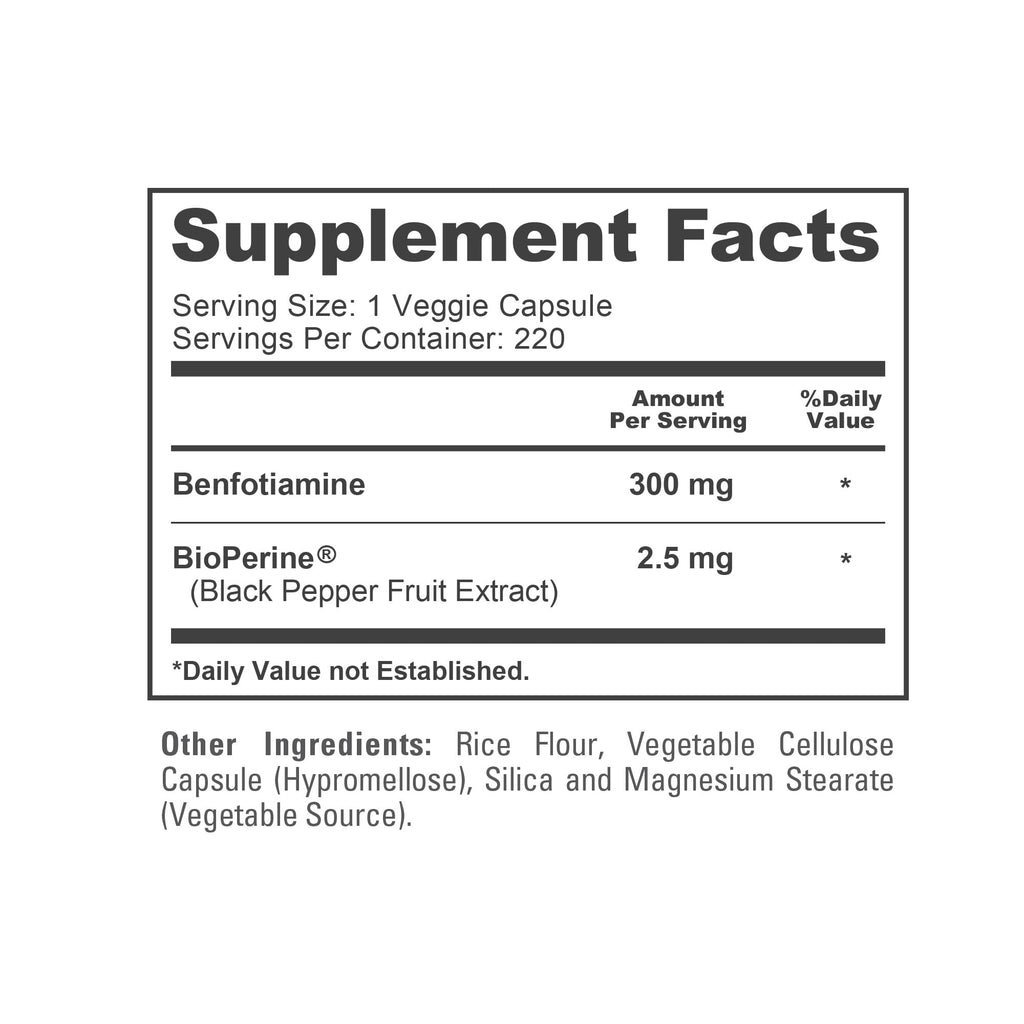 NusaPure Benfotiamine 300mg Vegetarian Capsules - 220 Servings - image 4