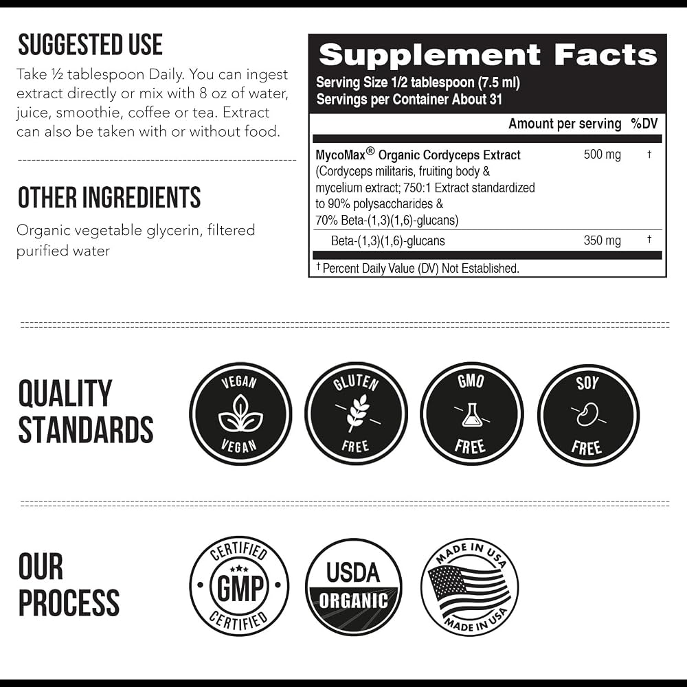 Triquetra Health Organic Cordyceps Mushroom Extract - 70% Beta
