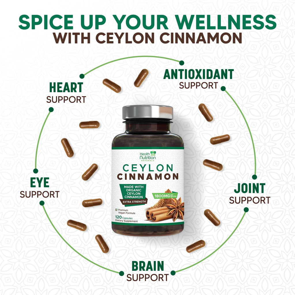 Health Nutrition Naturals Ceylon Cinnamon Capsules - 100% Extra