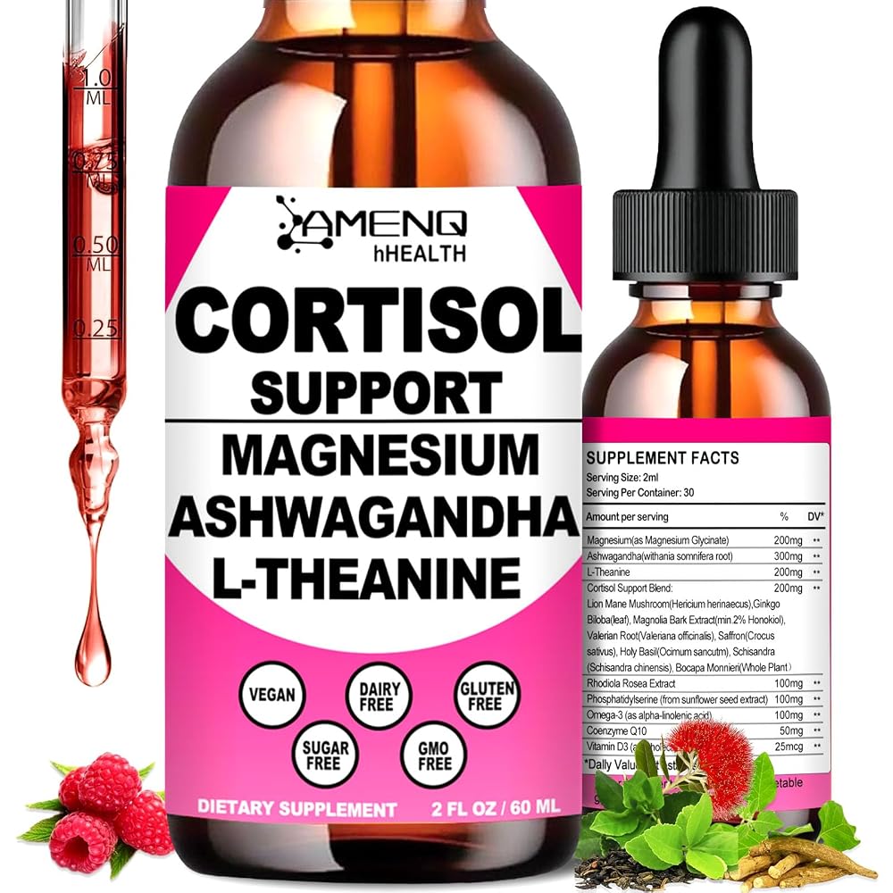 AMENQ hHEALTH Cortisol Reducer Liquid Drops - 2 fl oz