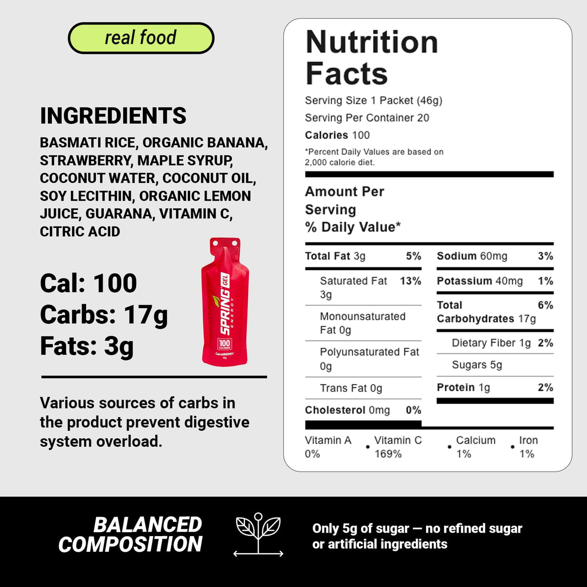SPRING Energy Real Food Energy Gel - Wholesome