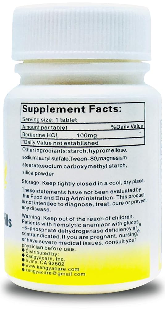 Kangyacare Berberine Herbal Pills - Huang Lian Su (黄连素) - Berberine