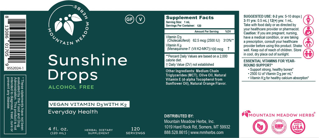 Mountain Meadow Herbs Sunshine Drops Vegan Vitamin D3 - 4 fl oz - image 6