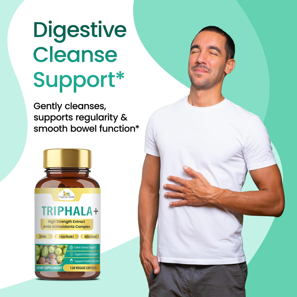 Organic Veda Triphala+ Capsules Digestive Support - 120 Capsules - image 4