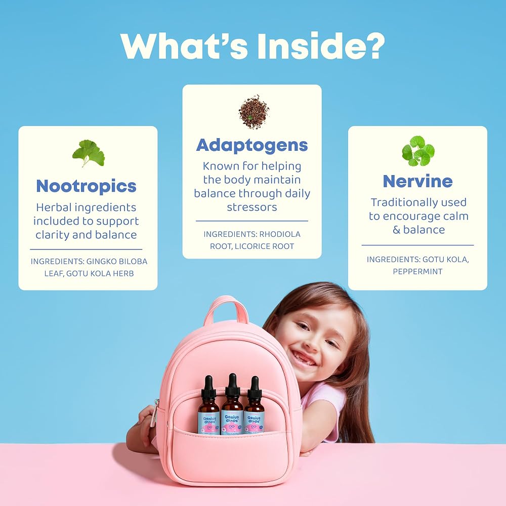 JoySpring Genius Kids Focus Drops SmartBerry Vanilla - 30 Servings - image 3